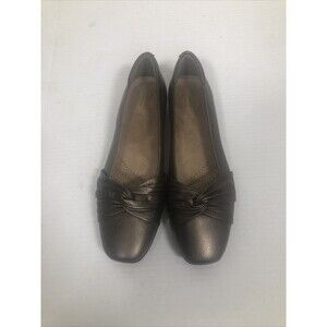 Clarks Candra Gleam Ballet Flat Slip On Bronze Leather Women's 9.5 M Comfort